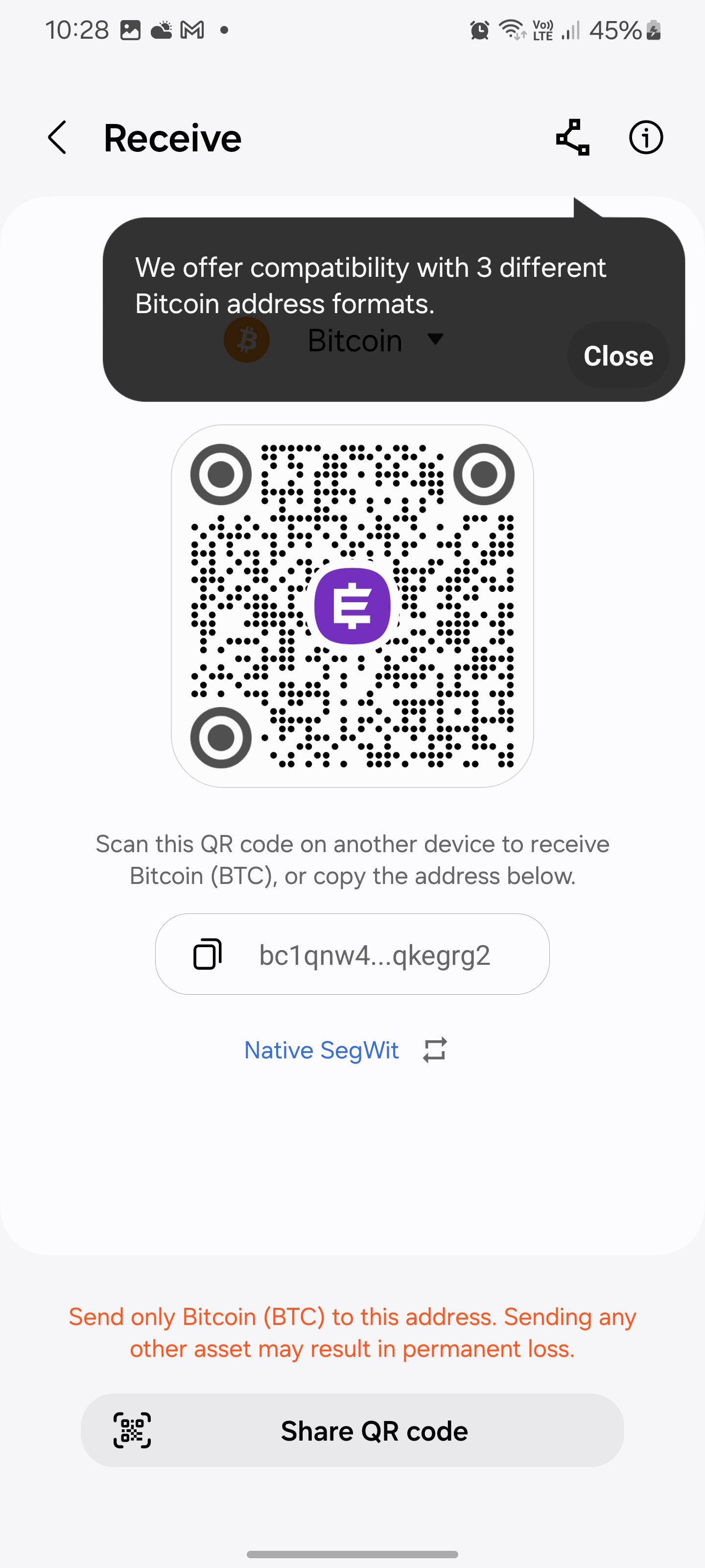 Deposit Bitcoin - ECOIN Wallet
