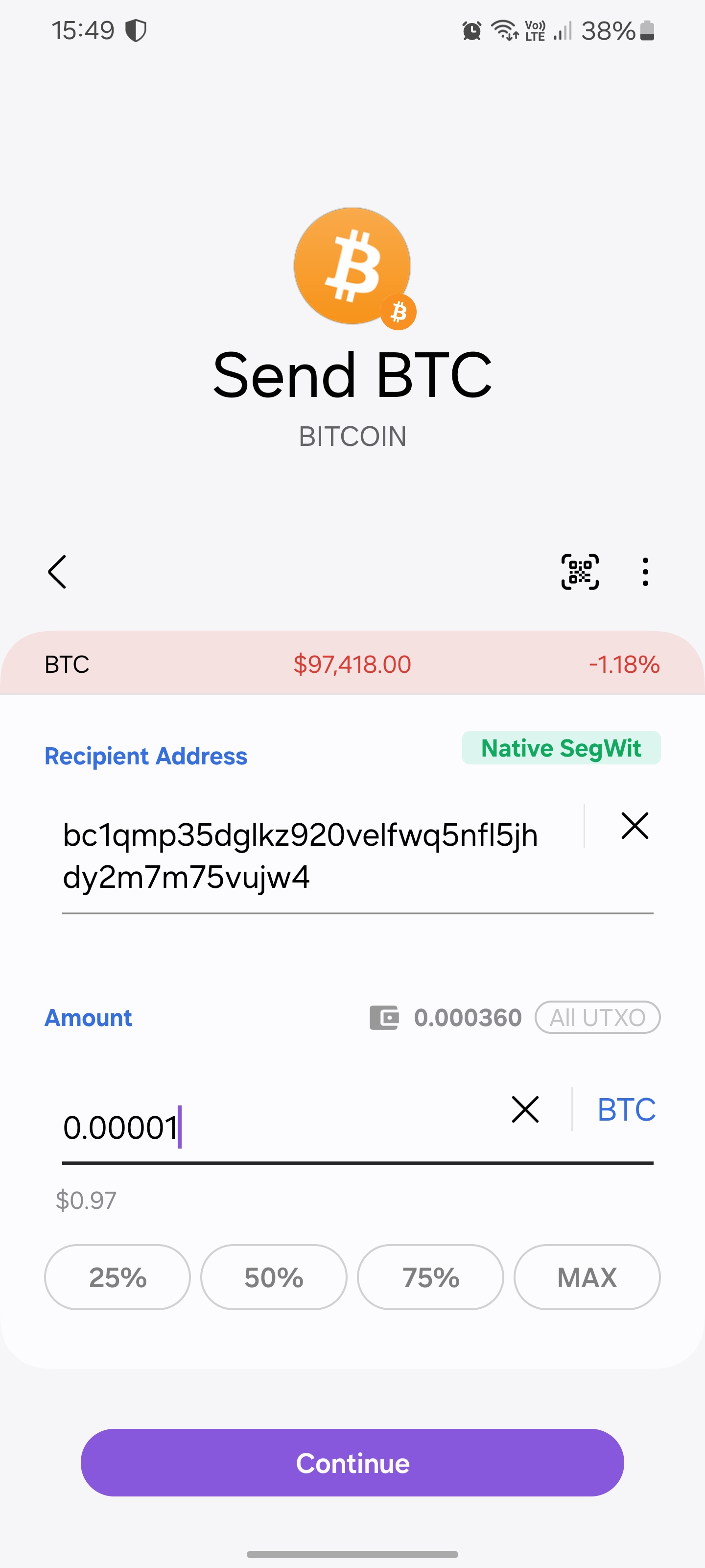 Transfer Bitcoin - ECOIN Wallet